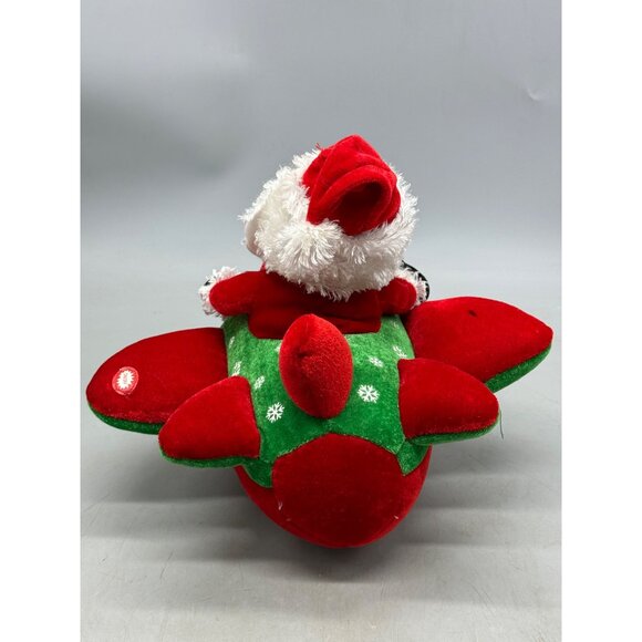 Santa On Airplane Plush Toy Decoration with Musical Feature Used READ - Picture 8 of 8